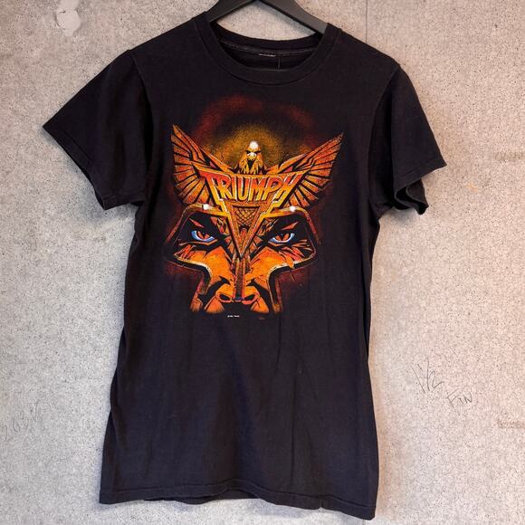 Vintage 1983 Triumph Concert Band Tee Never Surrender Tour Black Single Stitch - Picture 1 of 5